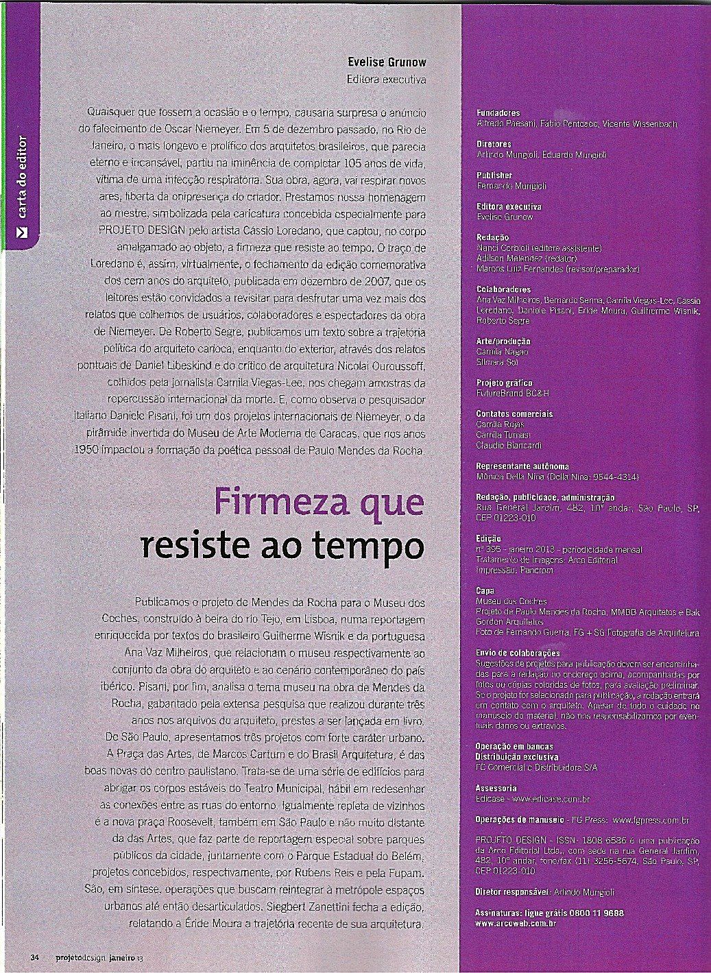 Revista Projeto Design · “Firmeza que resiste ao tempo”