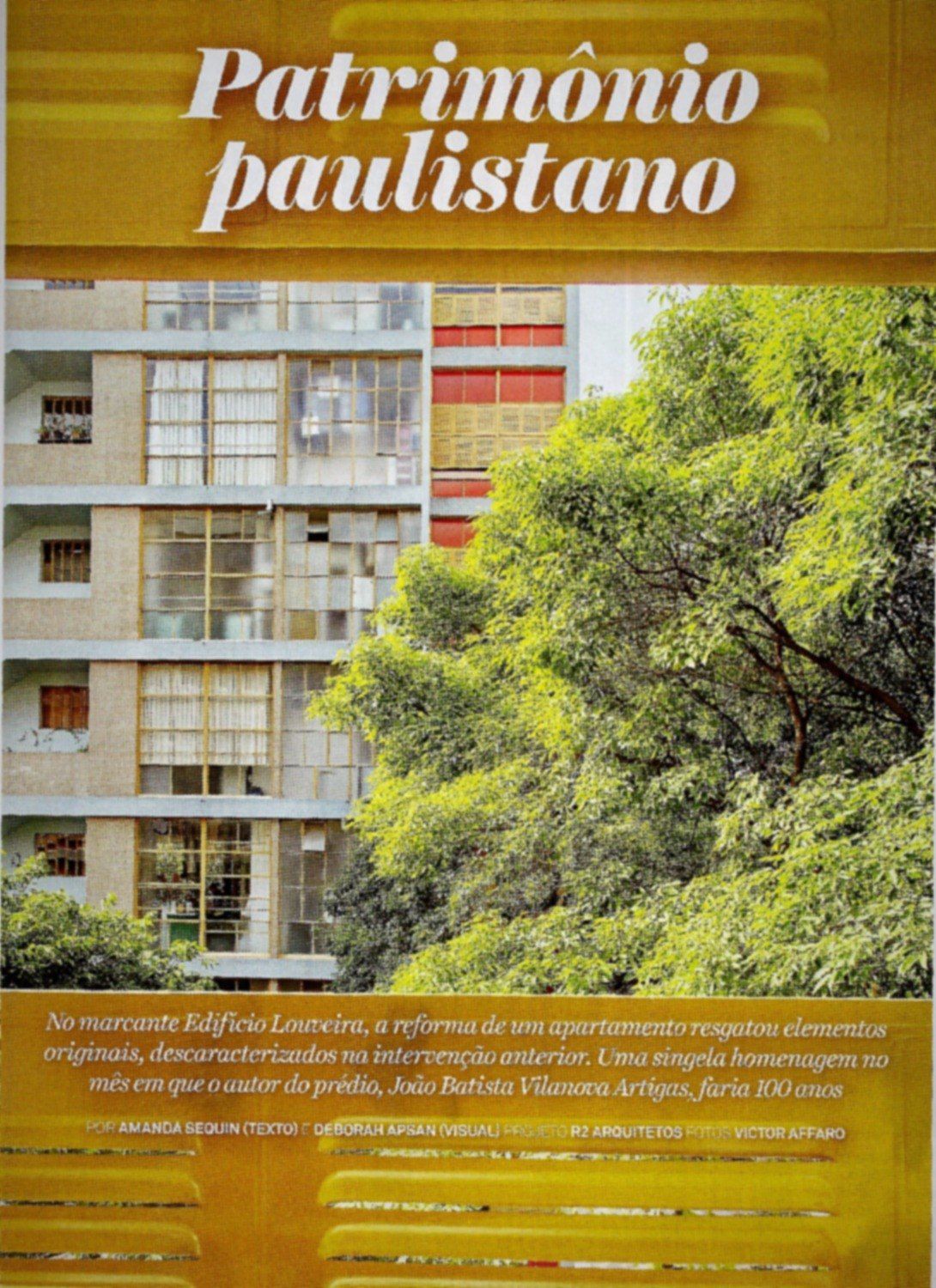 Revista Arquitetura & Construção · “Patrimônio paulistano”